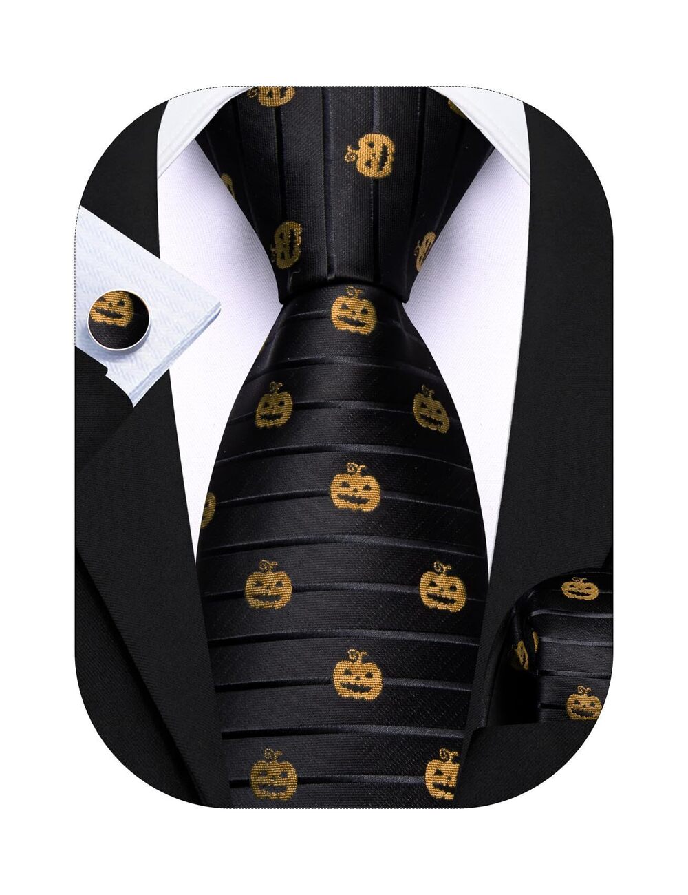 8147 Fun Animal Ties Designer Handkerchief Cufflink WOVEN Casual Necktie